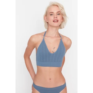 Trendyol Blue Jacquard Seamless Bralet