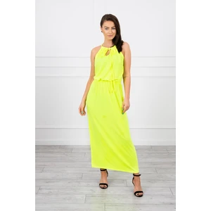 Boho dress with fly yellow neon