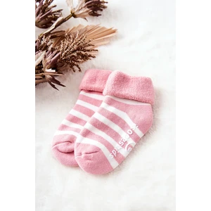 Children's Socks In strips Pink and white