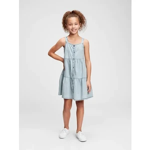 Modré holčičí dětské šaty denim tiered dress