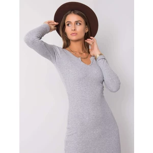 RUE PARIS Gray fitted dress