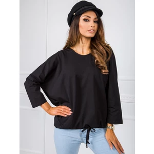 Black oversized cotton blouse