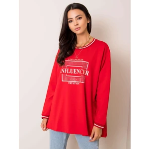 Women´s red sweatshirt with applications