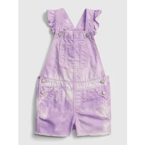 Růžový holčičí dětský overal tie-dye denim shortalls with Washwell