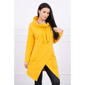 Tunic with envelope front Oversize mustard