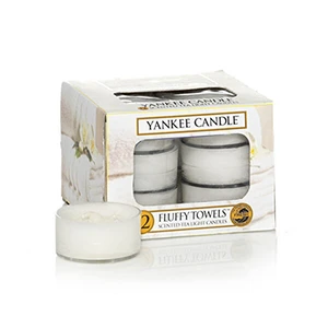 Yankee Candle Aromatické čajové sviečky Fluffy Towels 12 x 9,8 g