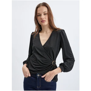 Orsay Black Ladies Wrap Blouse - Women