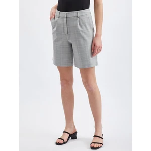 Orsay Light Grey Ladies Checkered Shorts - Women