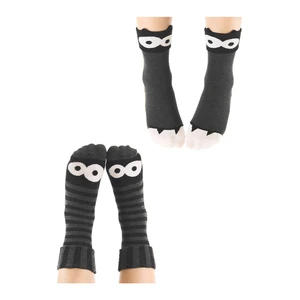 Denokids Monster Gray Black Boys Crew Neck Socks 2 Pairs Set