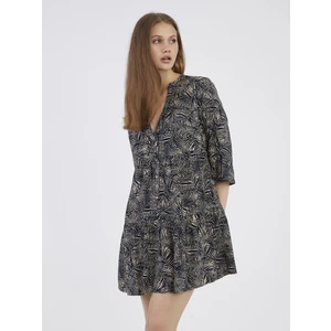 Beige-blue lady patterned dress ONLY Nova - Women