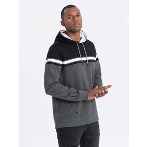 Ombre Men's tri-color hoodie - gray