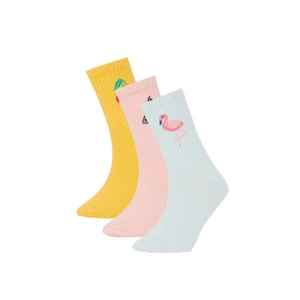 DEFACTO Girls' Cotton 3 Pack Long Socks