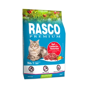 Rasco Premium Cat Sterilized, Beef Cranberries, Nasturtium 2kg