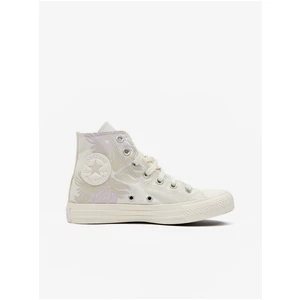 Creamy Women's Flowered Ankle Sneakers Converse Chuck Taylor - Women