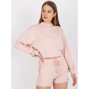 Basic light pink sweatpants with a high waist