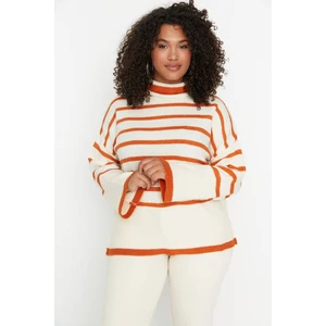 Trendyol Curve Orange Striped Knitwear Sweater