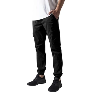 Washed Cargo Twill Jogging Pants black