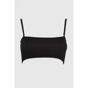 Trendyol Black Textured Strapless Bikini Top