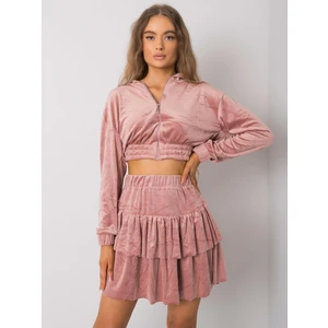 Dirty pink two-piece velor set