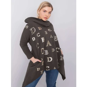 Dark khaki plus size hoodie from Aina