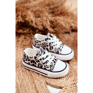 Children's Sneakers White Classic Leopard Berni