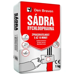 Rýchloopravná sadra Den Braven FAST GIPS 1 kg