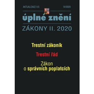 Aktualizace II/3 - Trestní zákoník, Trestní řád, Zákon o správních poplatcích