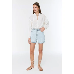 Trendyol Blue Basic Denim Shorts