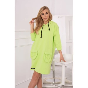 Hooded dress pistachio