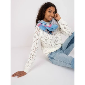 Women's blue scarf with prints