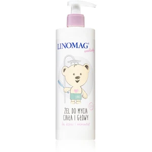 Linomag Emolienty Shampoo & Shower Gel sprchový gél a šampón 2 v 1 pre deti od narodenia 400 ml