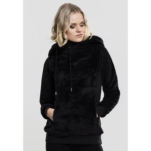 Ladies Long Teddy Hoody black