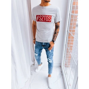 Men's T-shirt with light grey print Dstreet