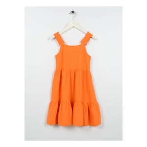 Koton Plain Orange Girl's Long Dress 3skg80075aw