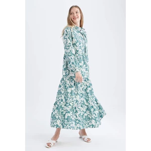 DEFACTO Relax Fit Flower Long Sleeve Long Sleeve Dress