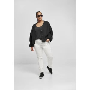 Women's Organic Oversized Short Terry Cardigan Black