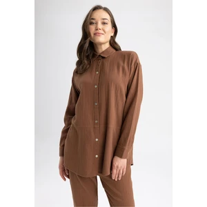 DEFACTO Regular Fit Muslin Long Sleeve Tunic