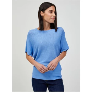 Modrý lehký vzorovaný svetr s krátkým rukávem ORSAY - Dámské
