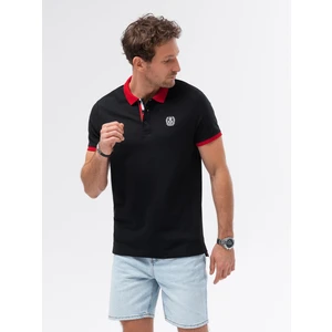 Ombre Men's polo shirt with contrasting elements