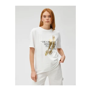 Koton 3sak50192ek Women's T-shirt Off-White