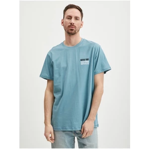 Light blue Mens T-Shirt Guess Back Mirage - Men