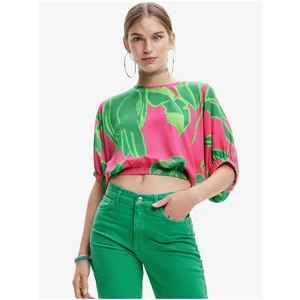 Desigual Garret Green-Pink Womens Top - Women