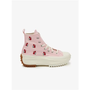 Pink Womens Ankle Sneakers on Converse Run Star Hi - Women