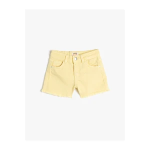 Koton Jeans Shorts with Pocket, Cotton and Adjustable Elastic Waist.