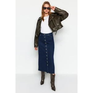 Trendyol Indigo Button Closure Denim Denim Skirt