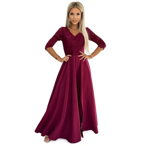 Elegant long maxi dress with lace neckline Numoco