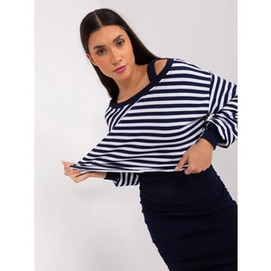 Navy blue and white base set with striped dress