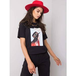 Black women's t-shirt with a print