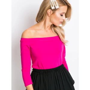 Off-the-shoulder fuchsia blouse