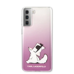 Puzdro Karl Lagerfeld PC/TPU Choupette Eats pre Samsung Galaxy S21 - G991B, ružové